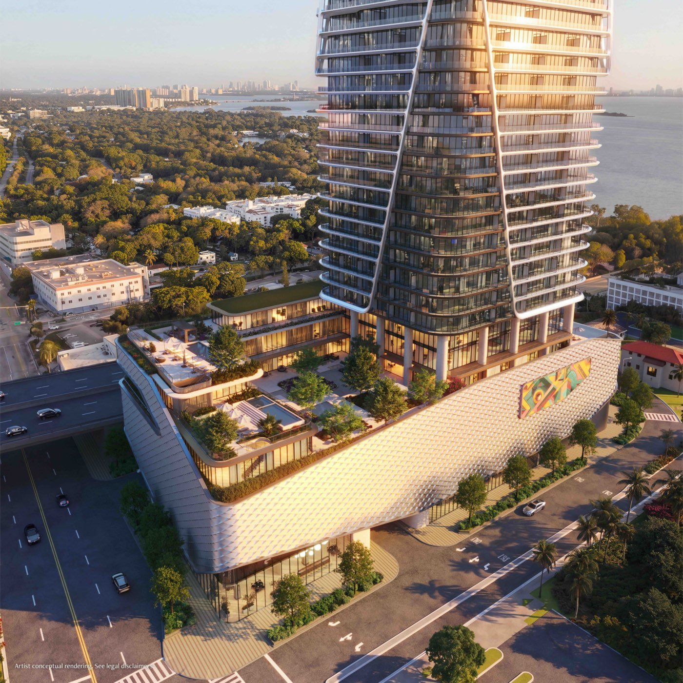 Anantara Residences Miami — amenity deck aerial view