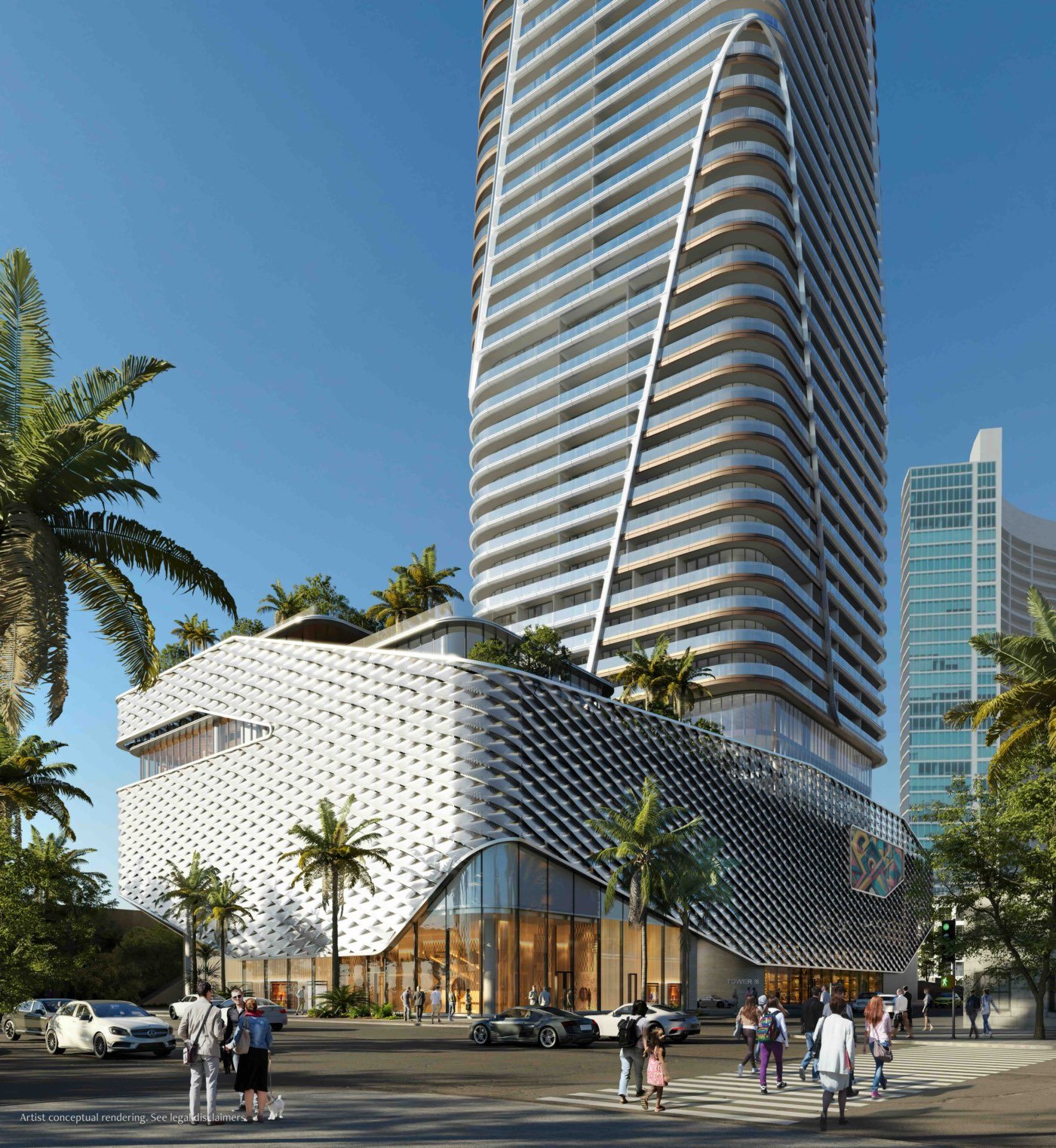 Anantara Residences Miami — tower exterior facade detail
