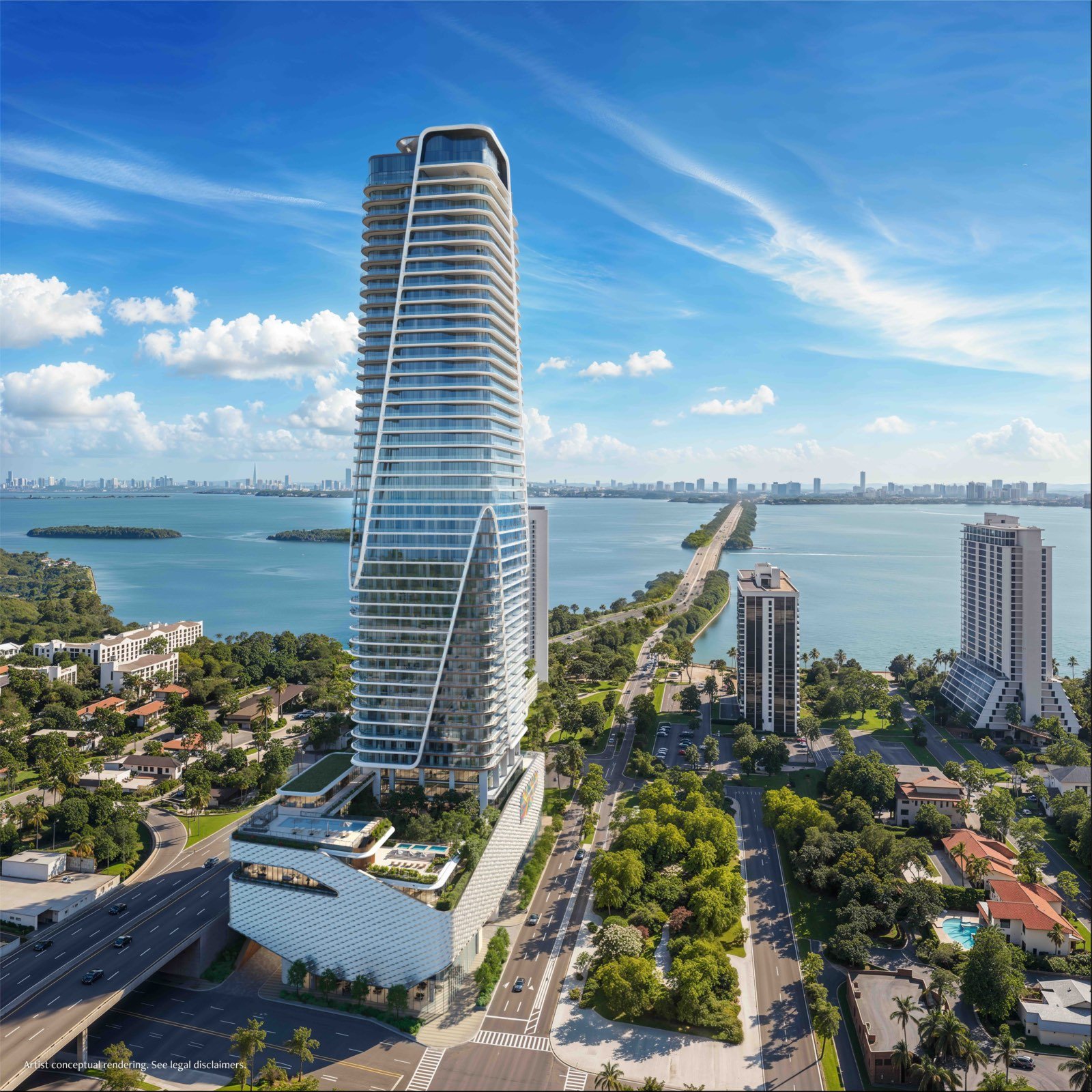 Anantara Residences Miami — tower over Biscayne Bay causeway