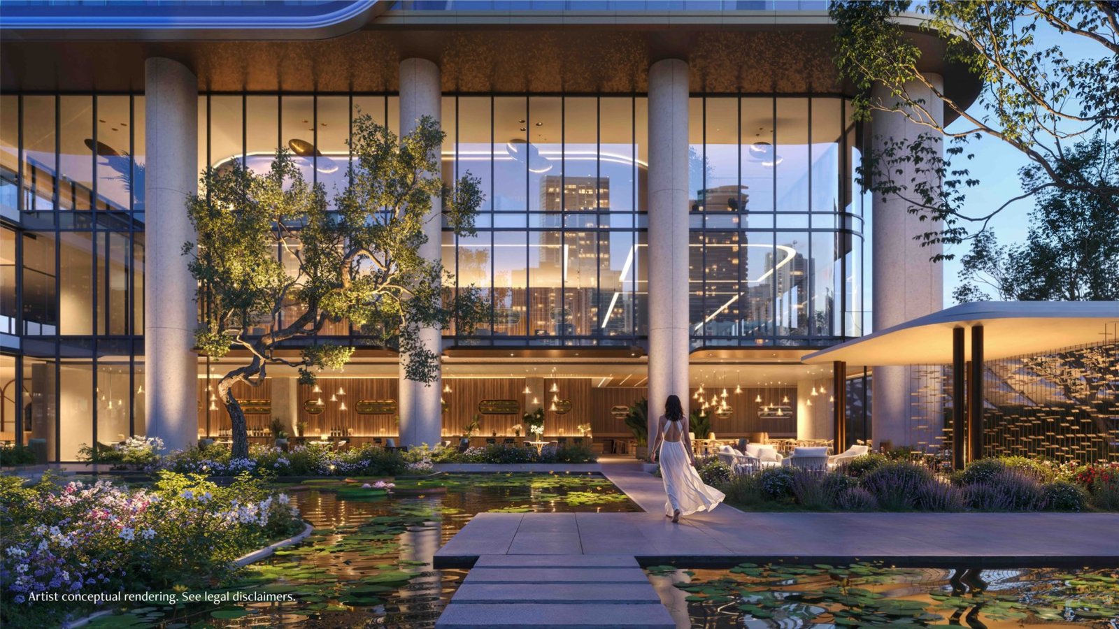 Anantara Residences Miami — outdoor amenity terrace at night