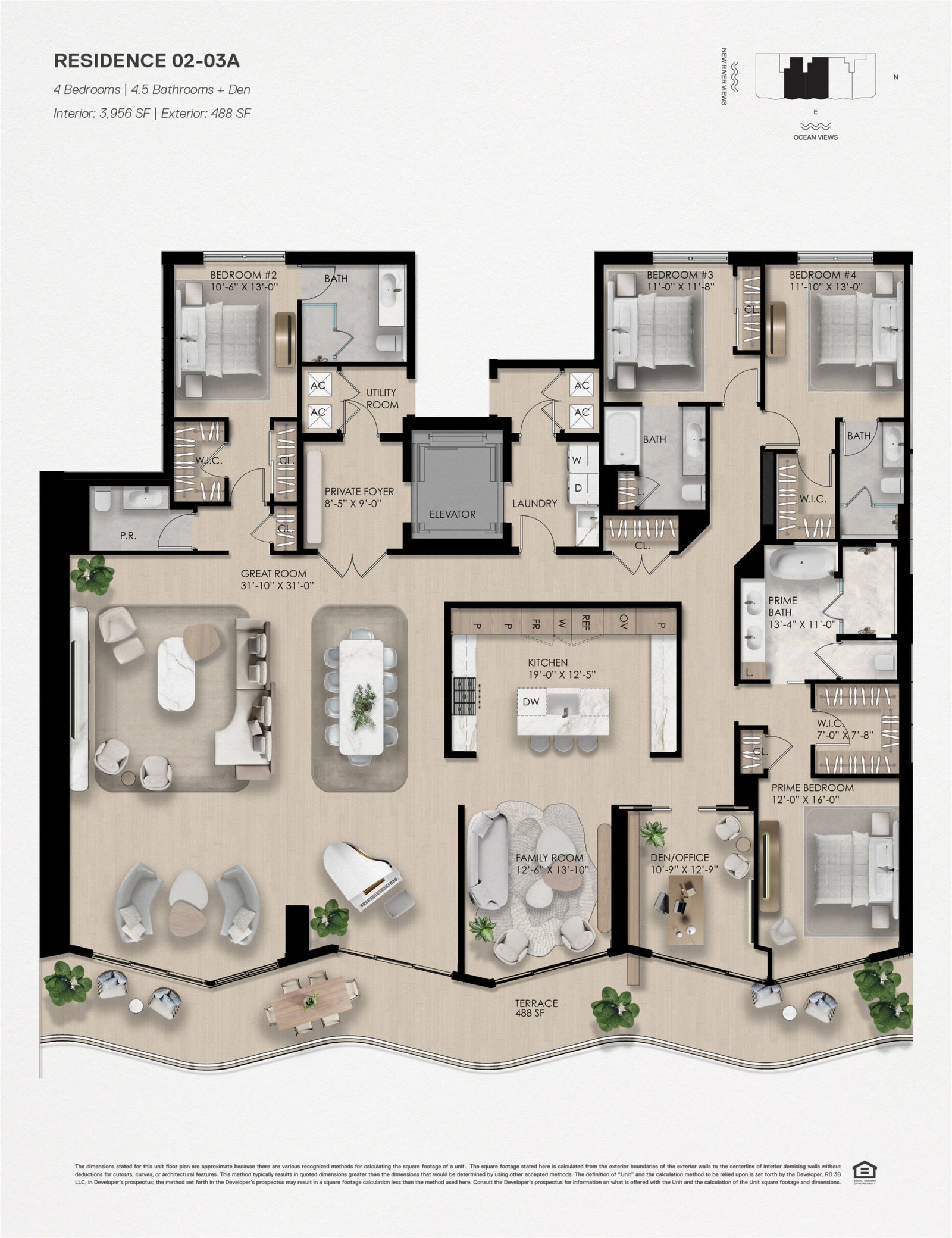 Andare Portofino Combo 02-03A floor plan — Fort Lauderdale