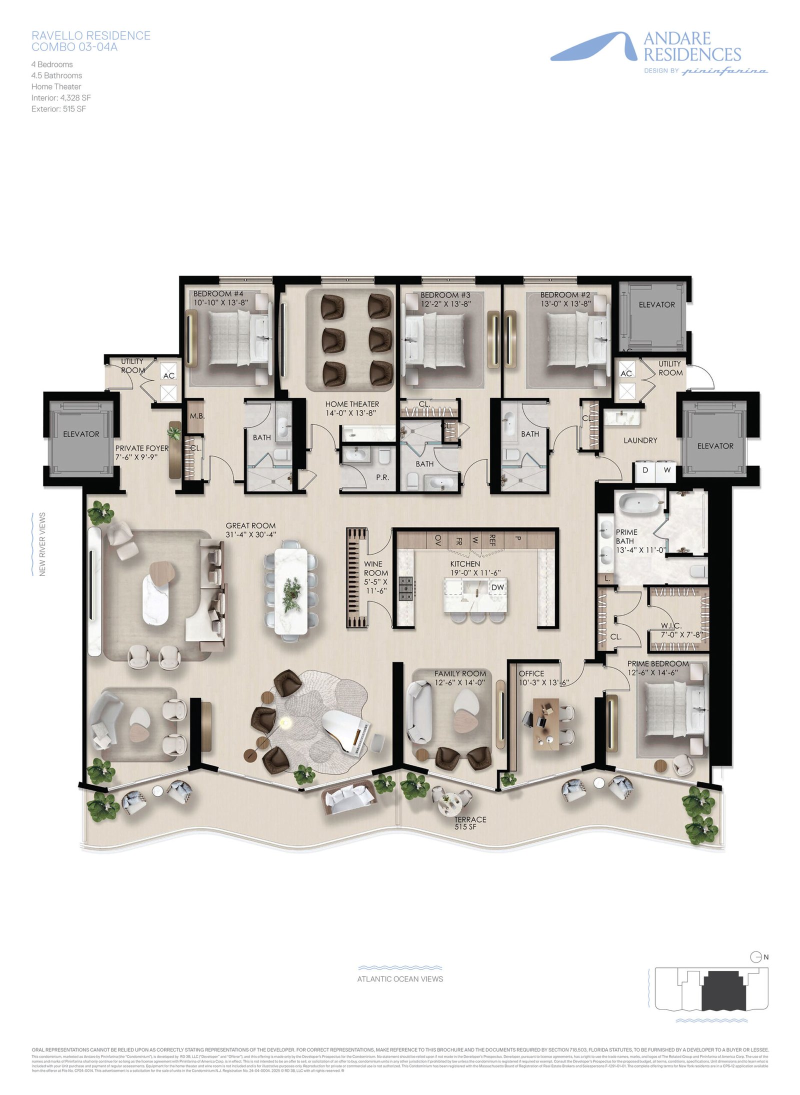 Andare Ravello Combo 03-04A floor plan — Fort Lauderdale