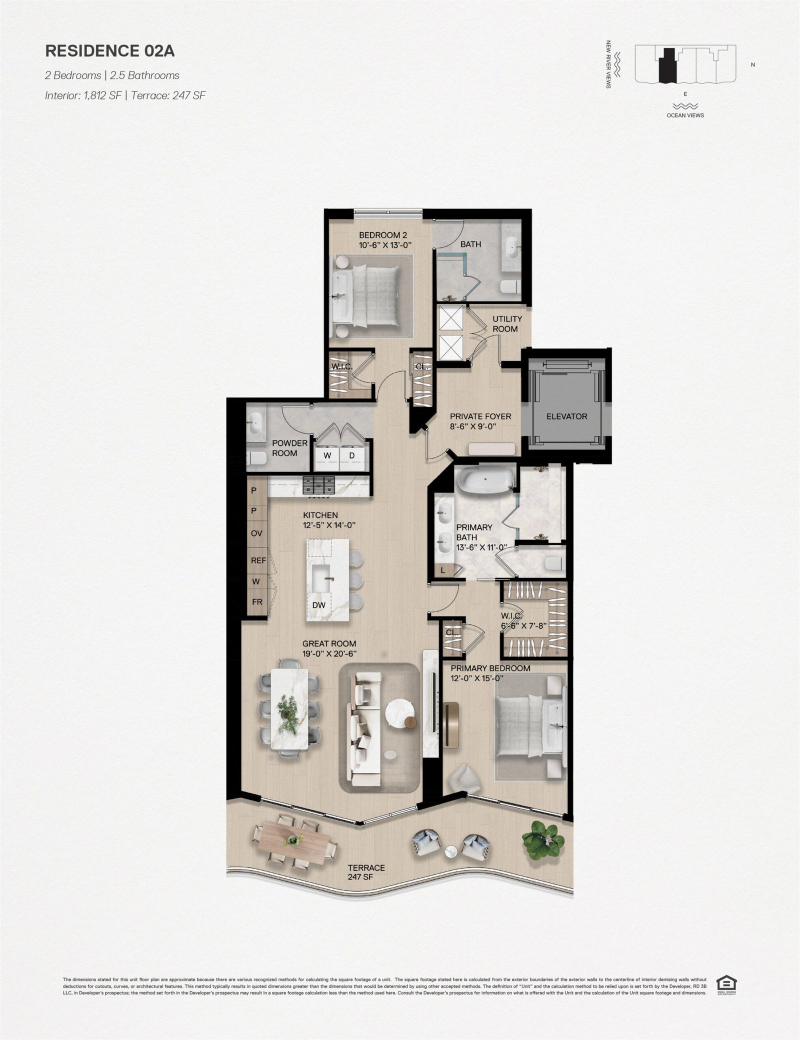 Andare Residence 02A floor plan — Fort Lauderdale