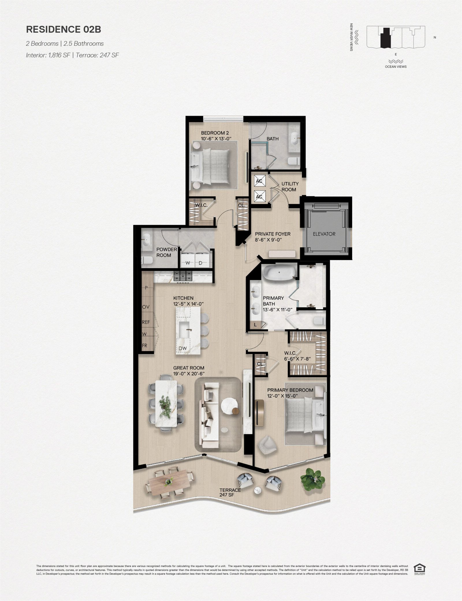 Andare Residence 02B floor plan — Fort Lauderdale