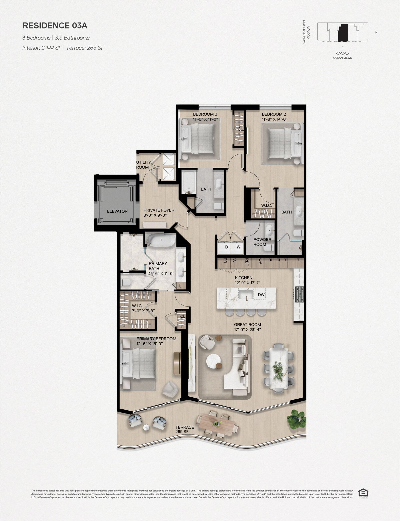Andare Residence 03A floor plan — Fort Lauderdale