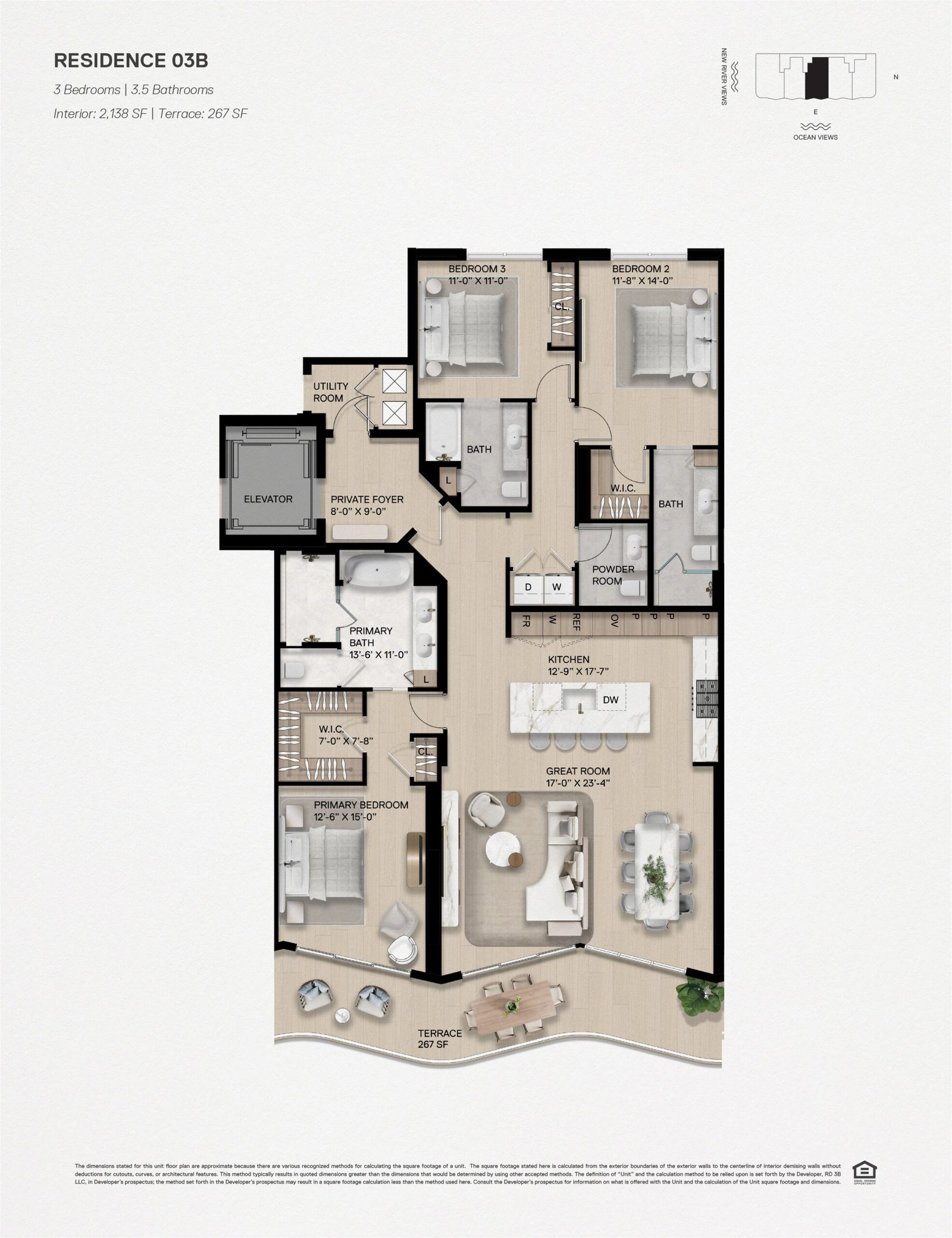 Andare Residence 03B floor plan — Fort Lauderdale