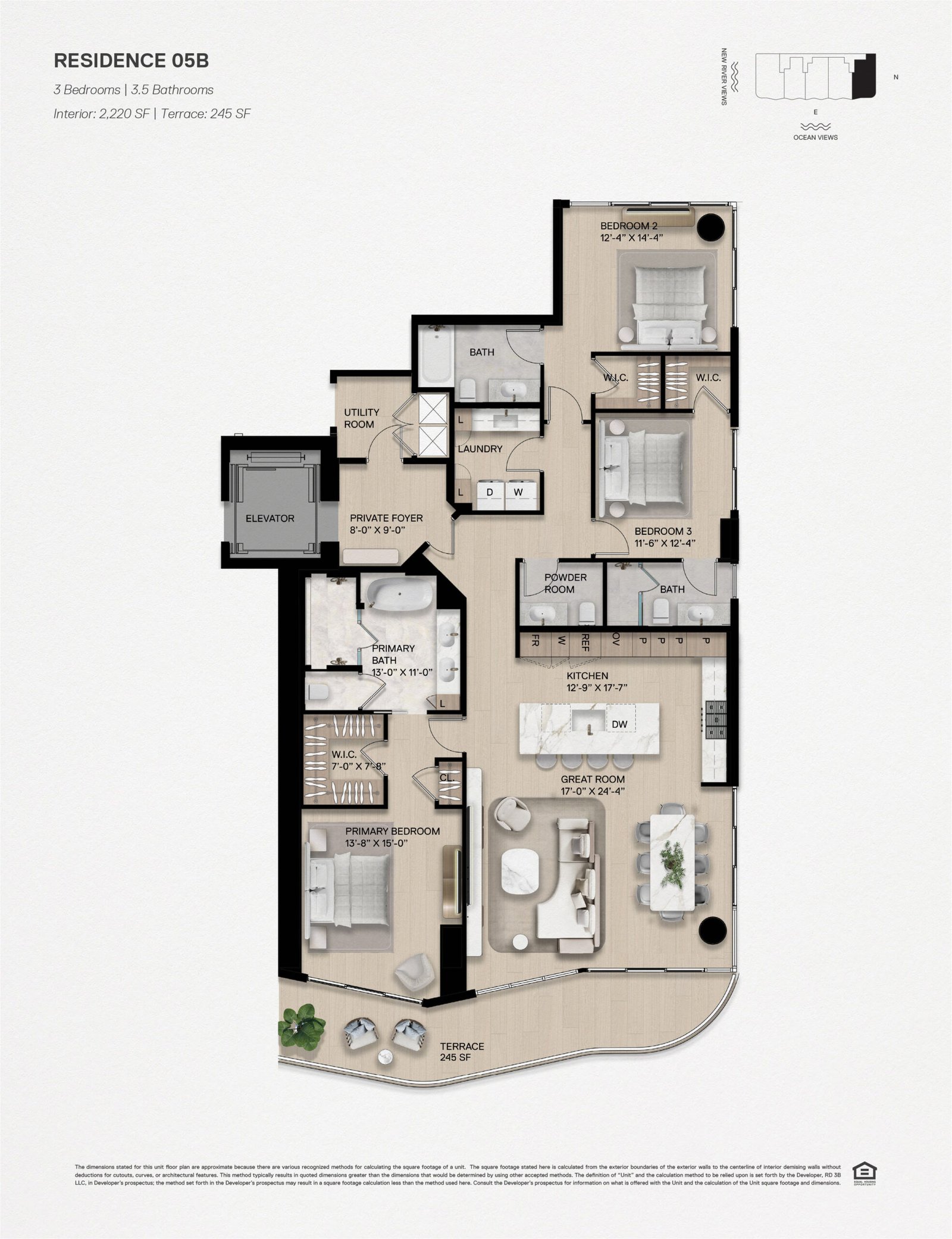 Andare Residence 05B floor plan — Fort Lauderdale