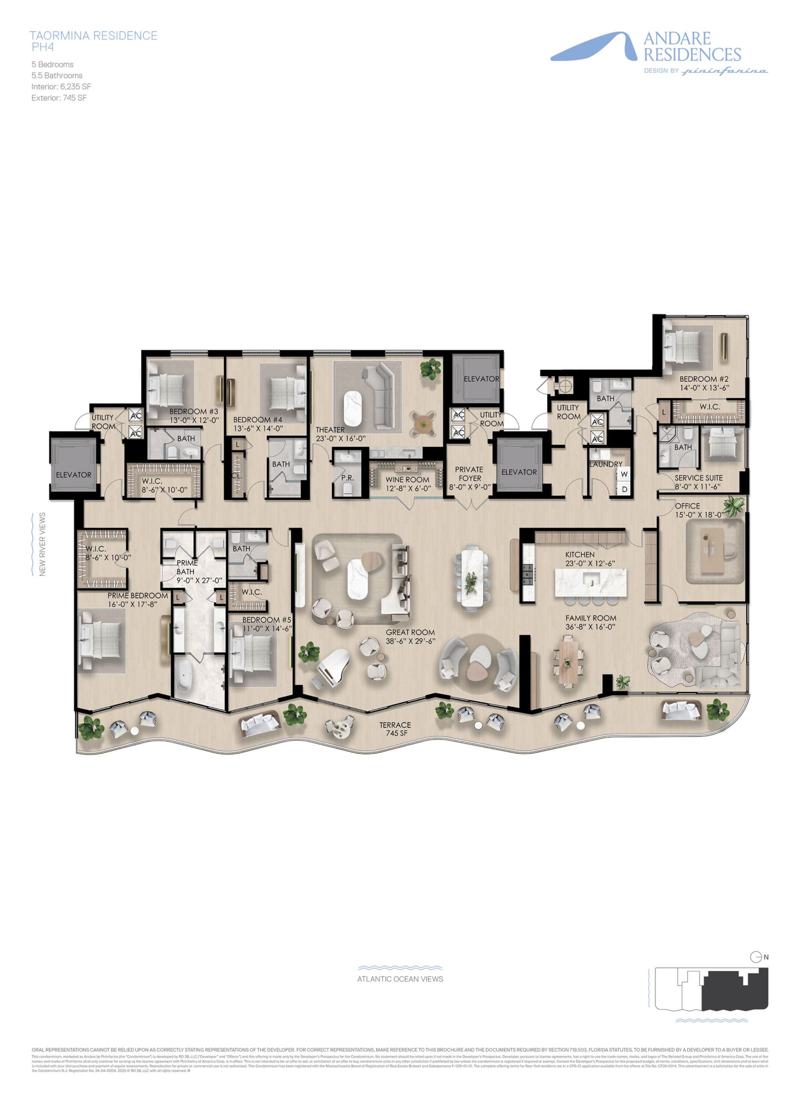 Andare Taormina PH4 floor plan — Fort Lauderdale