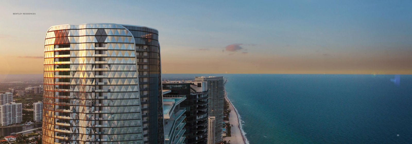 Bentley Residences aerial view rendering