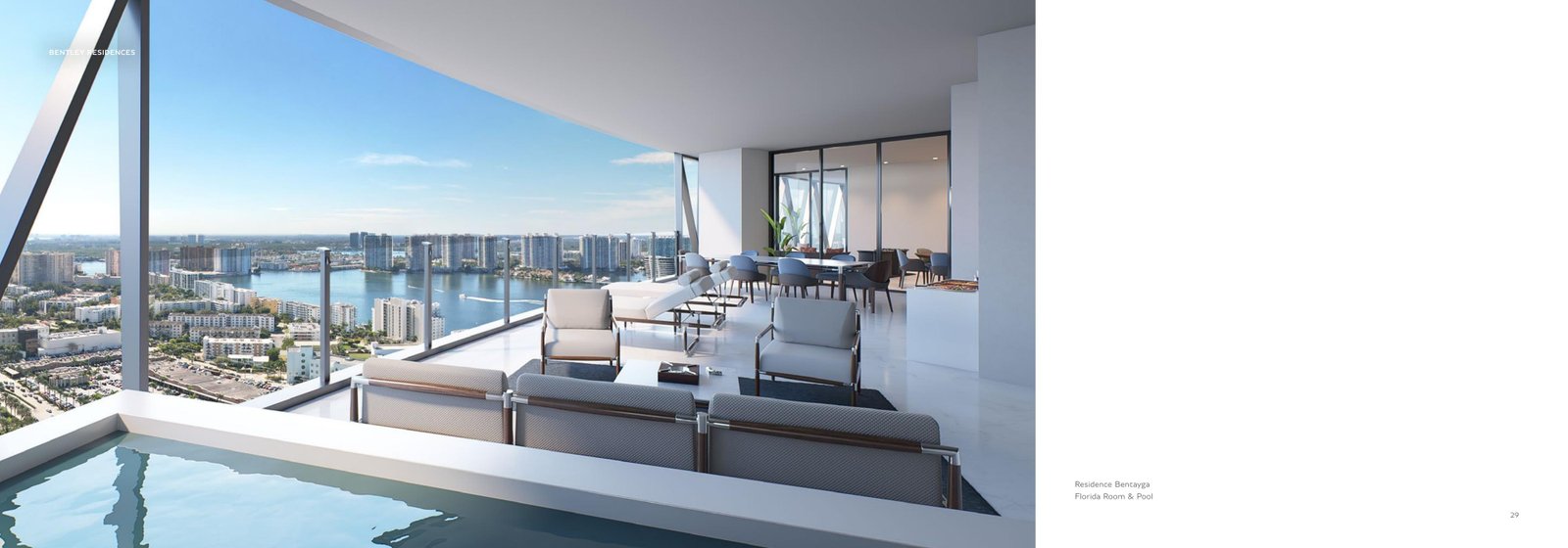 Bentley Residences Bentayga Florida room and pool rendering
