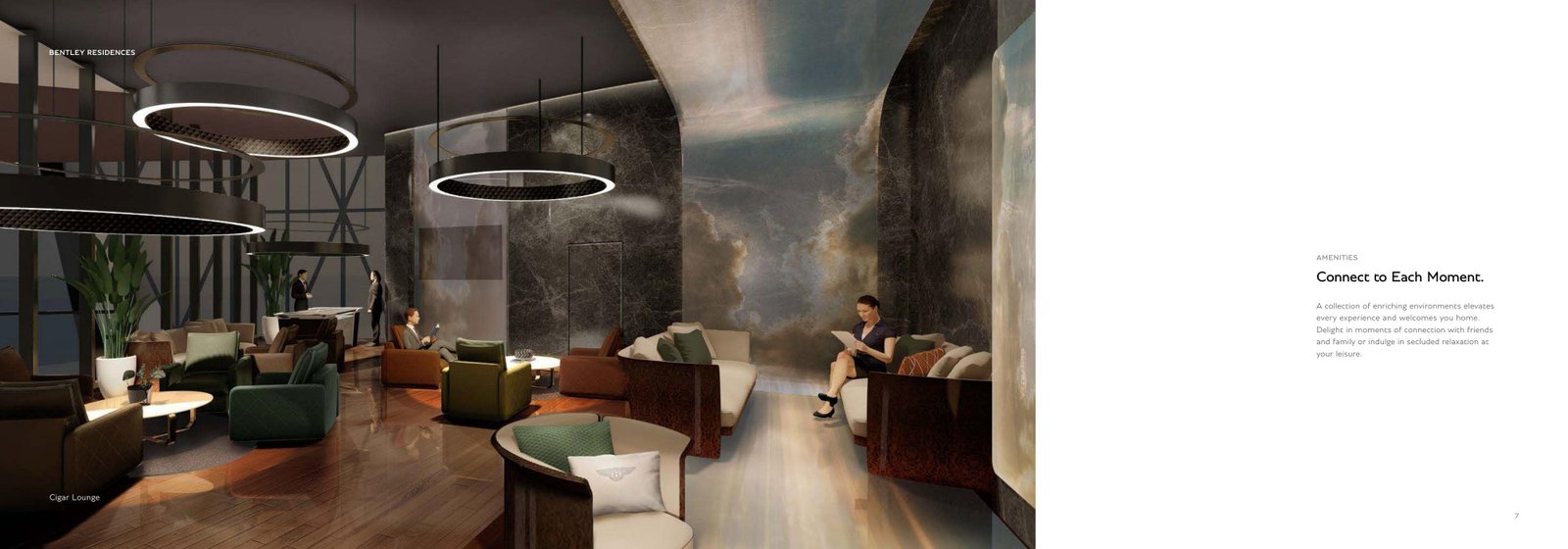Bentley Residences cigar lounge rendering