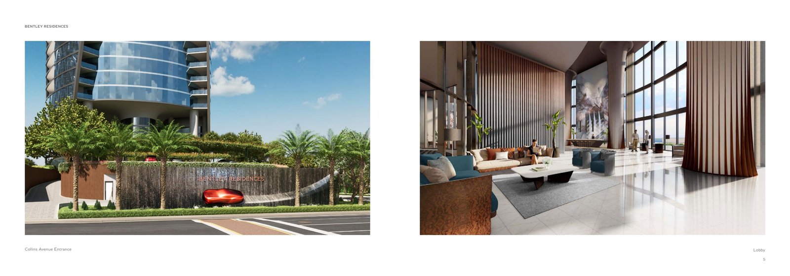 Bentley Residences Collins Avenue entrance and lobby
