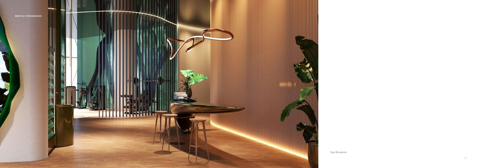 Bentley Residences spa reception rendering