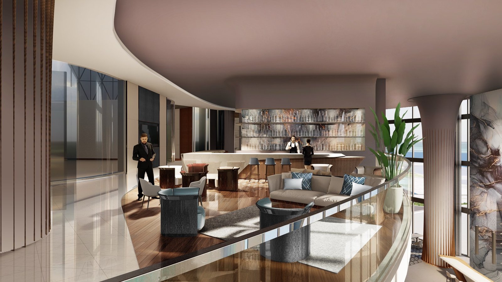 Bentley Residences upper lounge