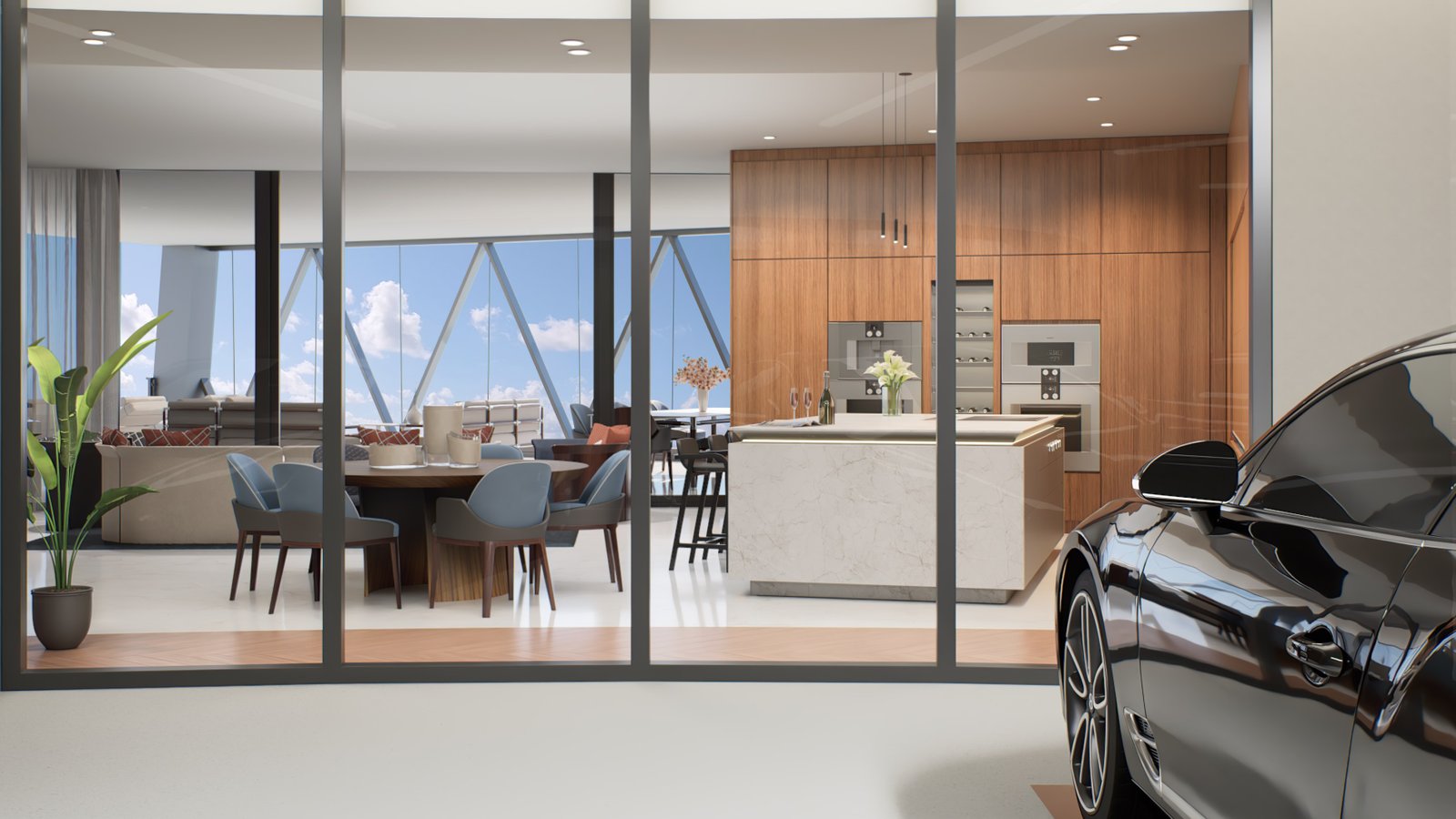 Bentley Residences private garage