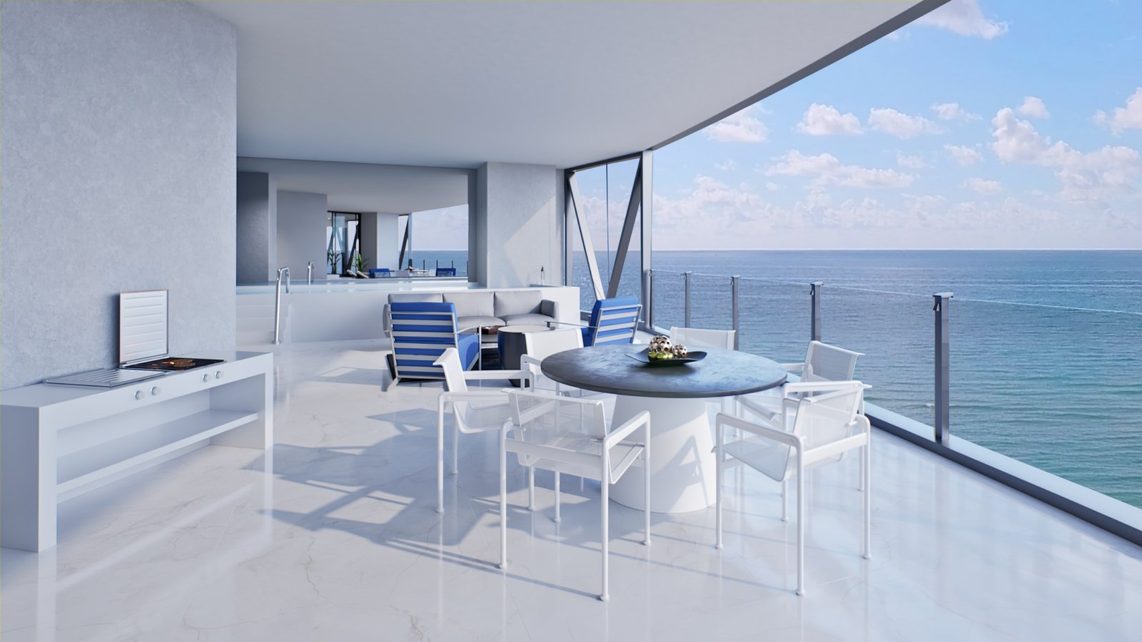 Bentley Residences pool terrace view