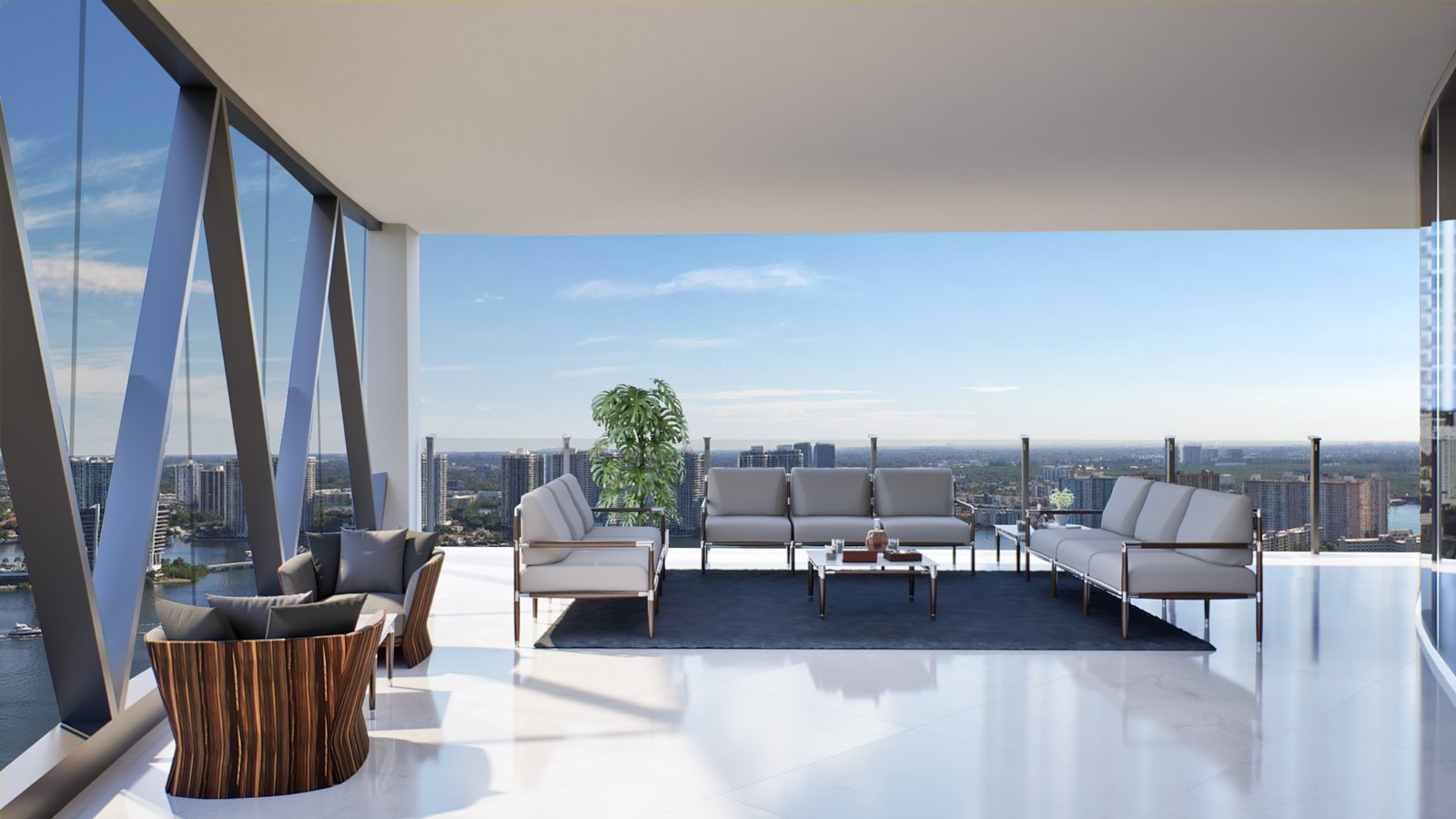 Bentley Residences terrace west view