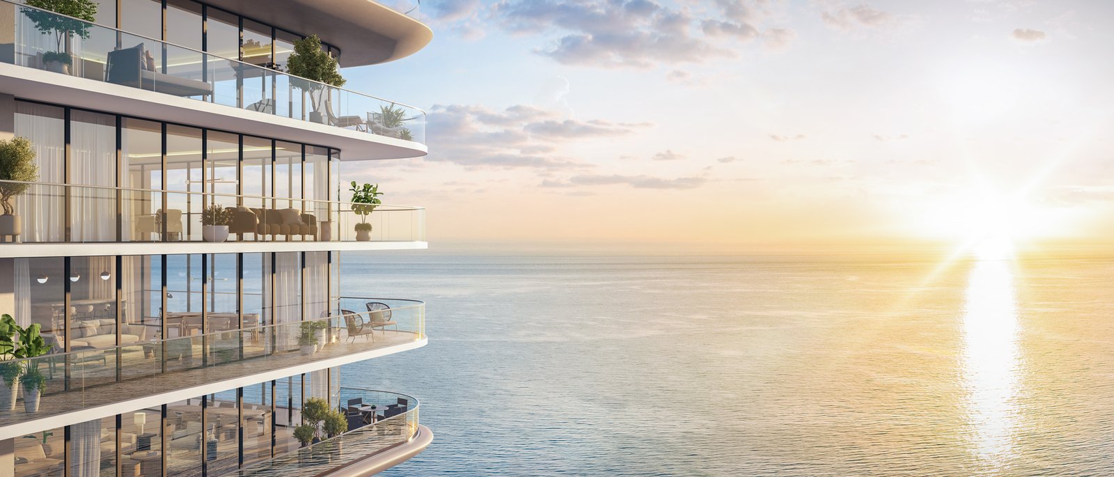 Icon Beach exterior sunrise view
