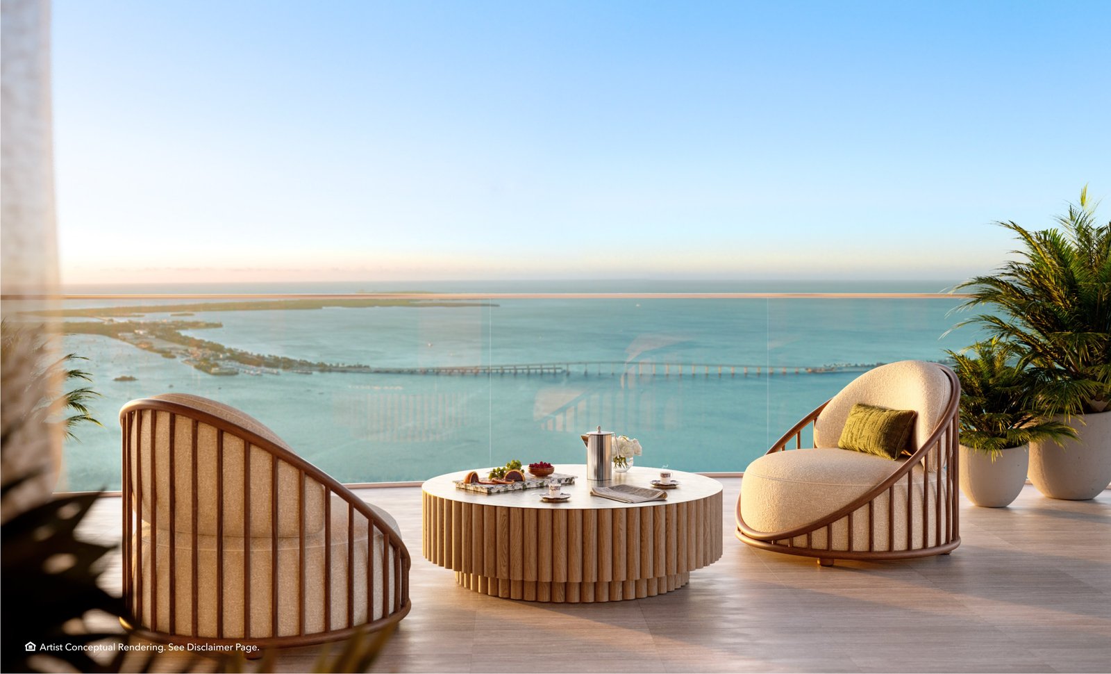 South Tower terrace at sunrise