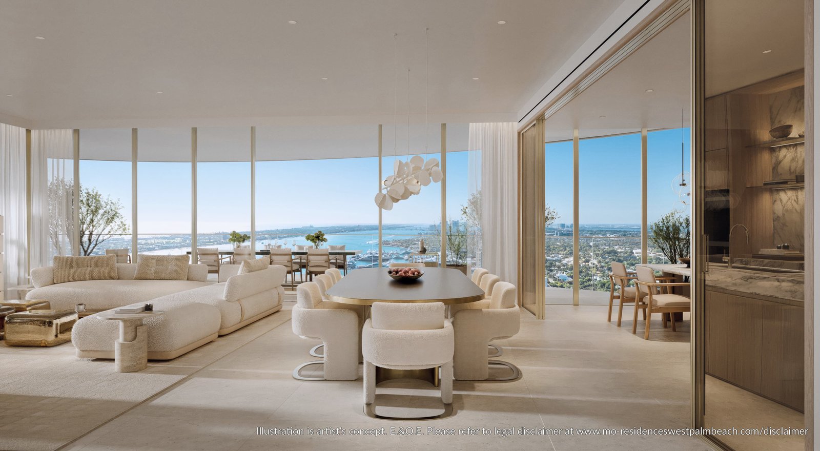 Mandarin Oriental Residences West Palm Beach — residence living and dining room
