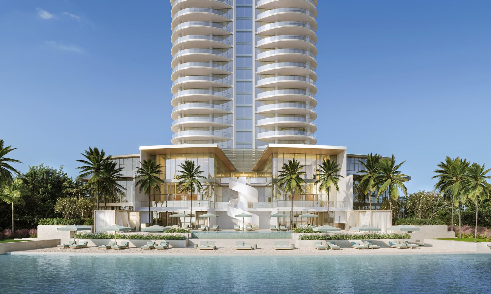 Mandarin Oriental Residences West Palm Beach — waterfront pool and tower