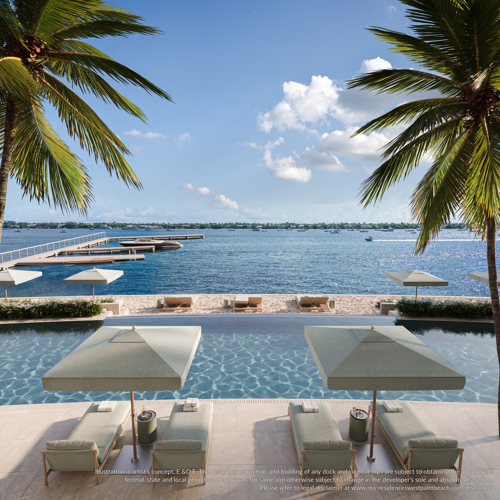 Mandarin Oriental Residences West Palm Beach — infinity pool overlooking the waterway