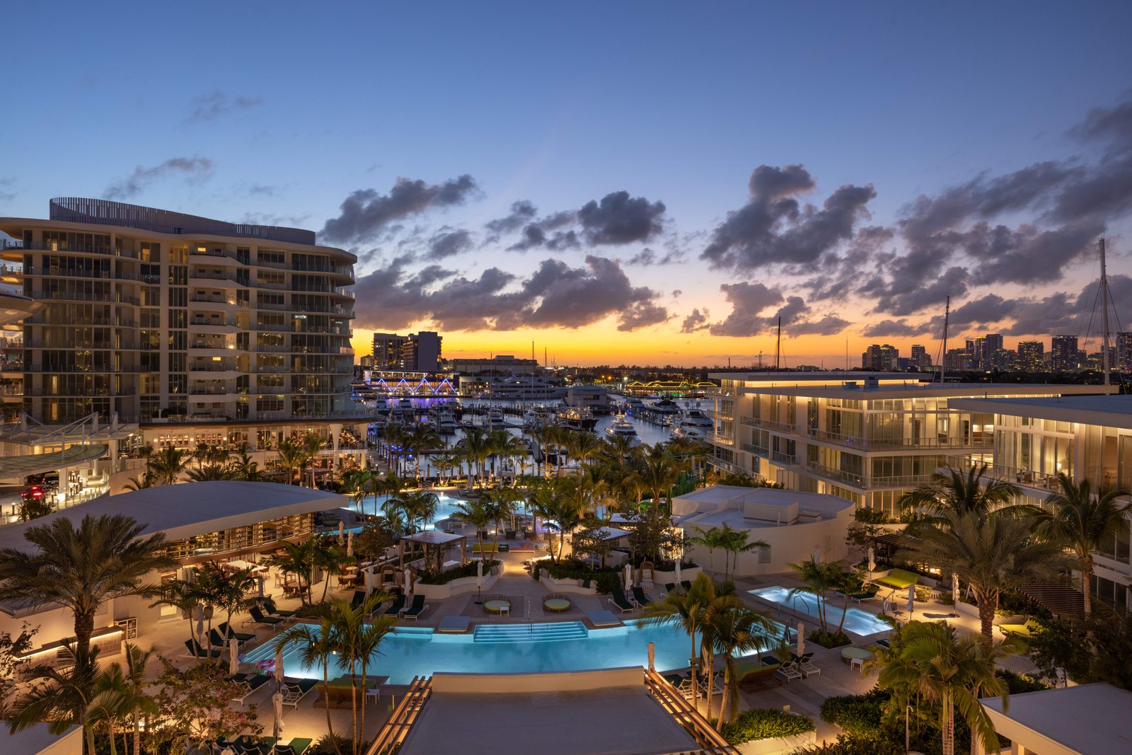 Pier Sixty-Six resort marina overview nighttime Fort Lauderdale