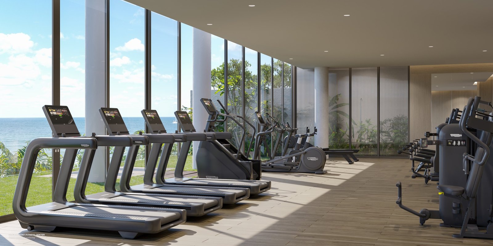 Rosewood Residences oceanfront fitness center