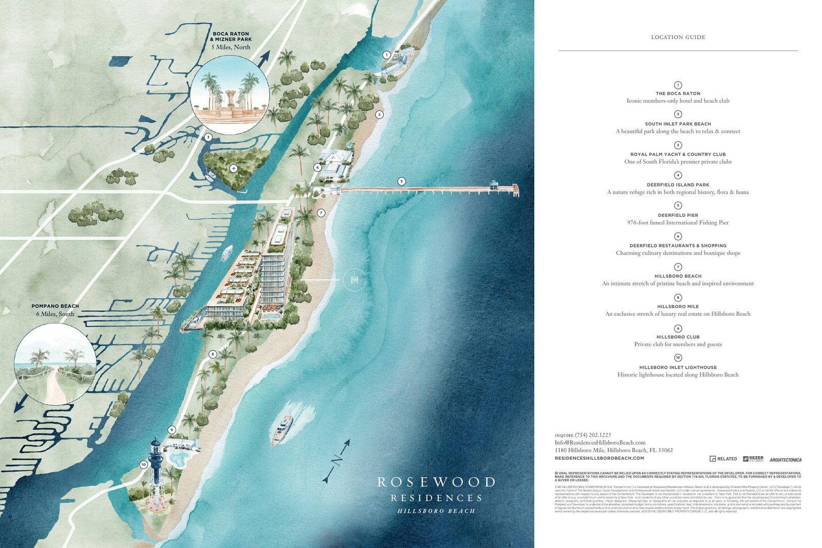 Rosewood Residences Hillsboro Beach location guide map