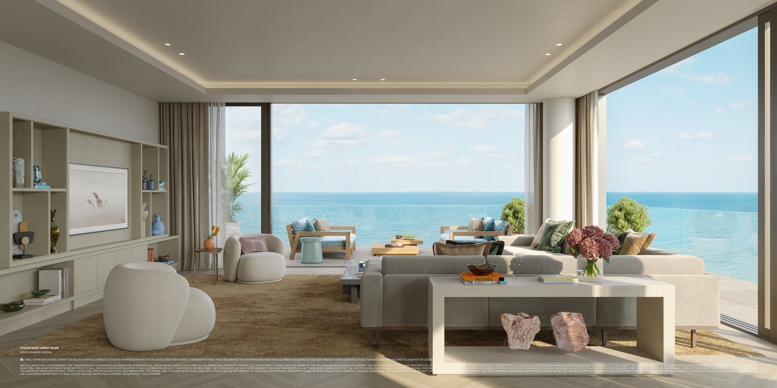 Rosewood Residences great room oceanview