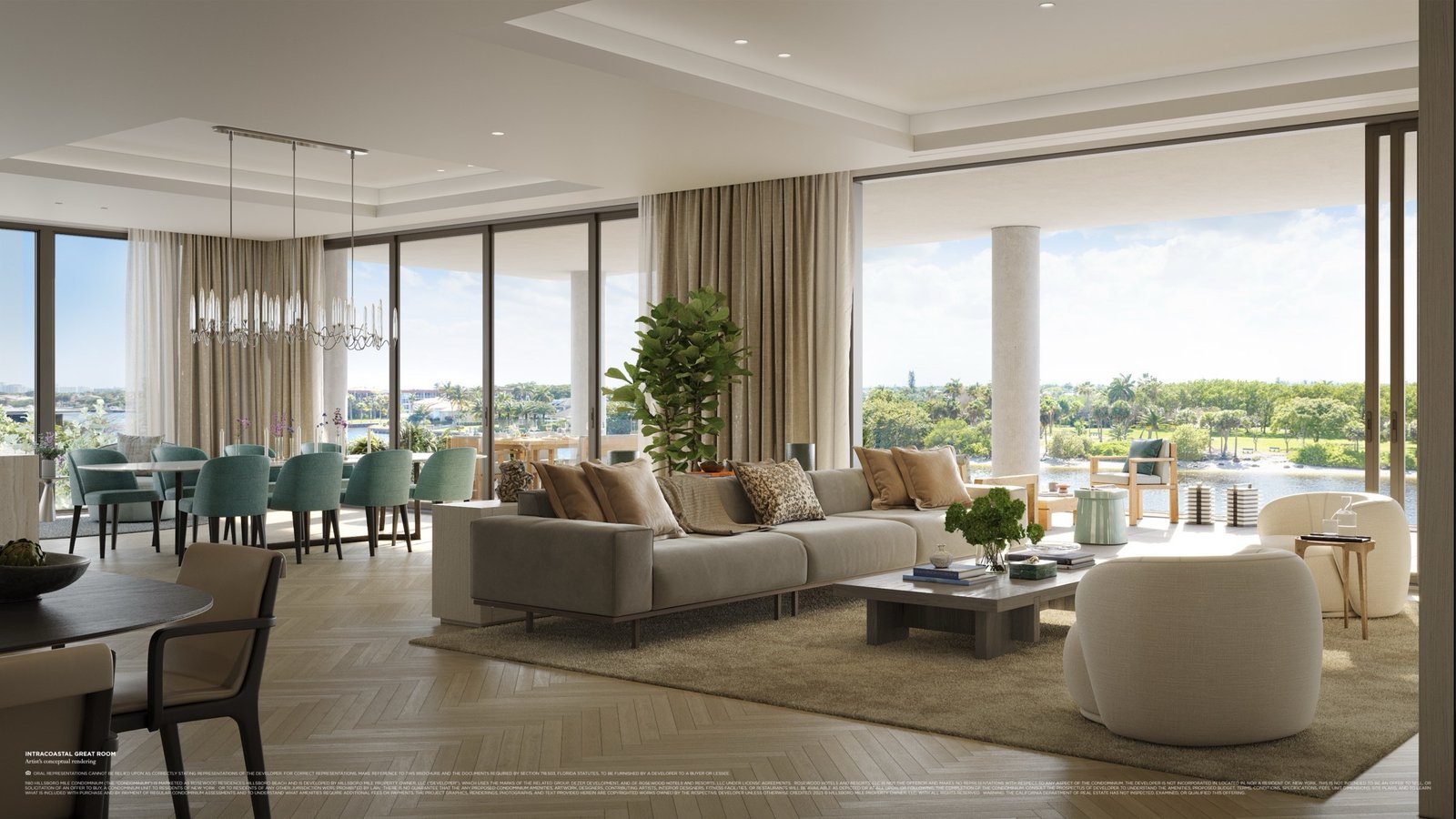 Rosewood Residences great room intracoastal