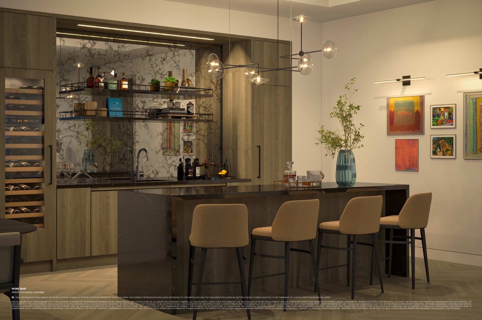 Rosewood Residences home bar