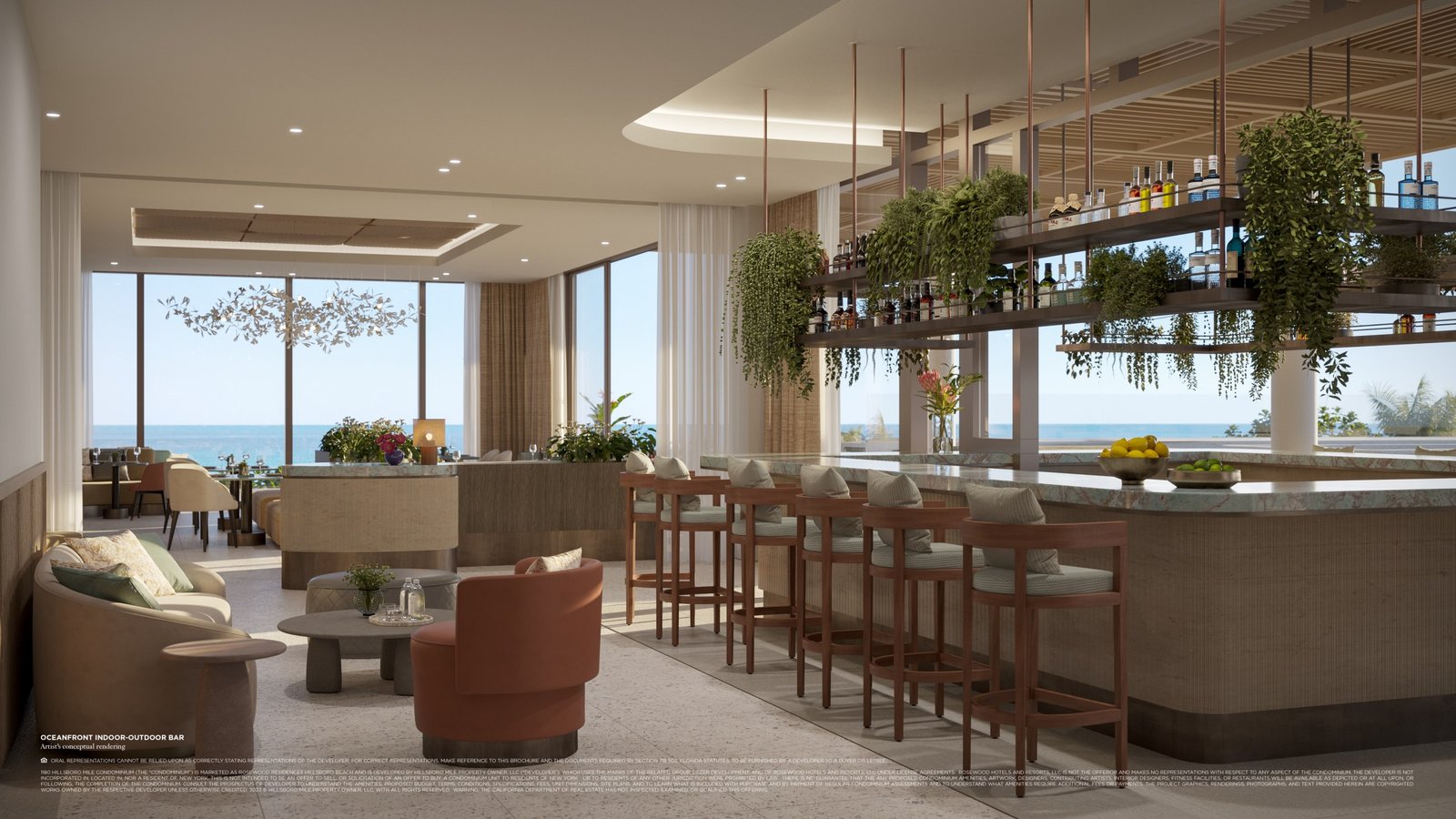 Rosewood Residences oceanfront bar