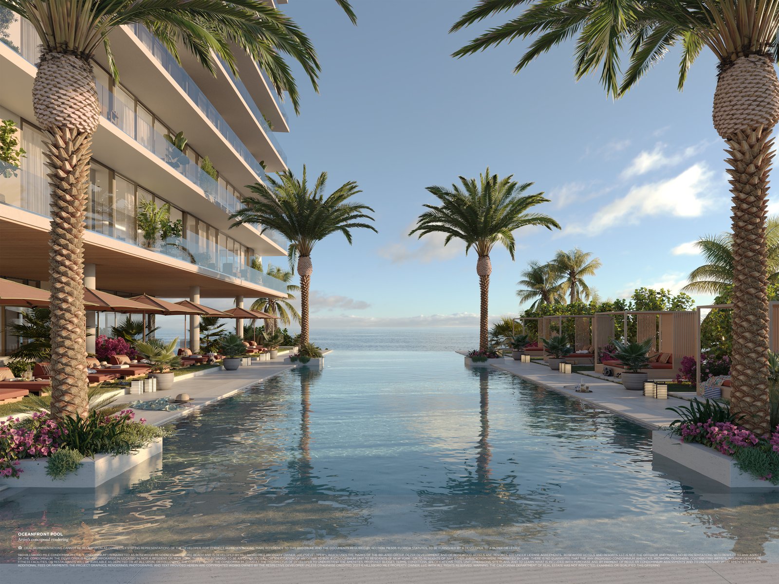 Rosewood Residences oceanfront pool view