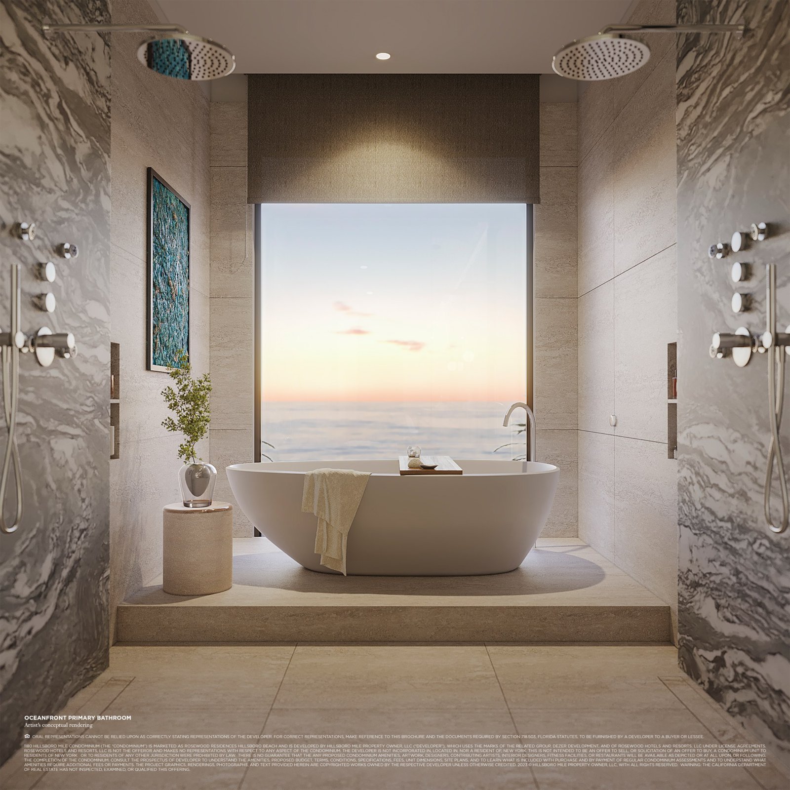Rosewood Residences primary bathroom