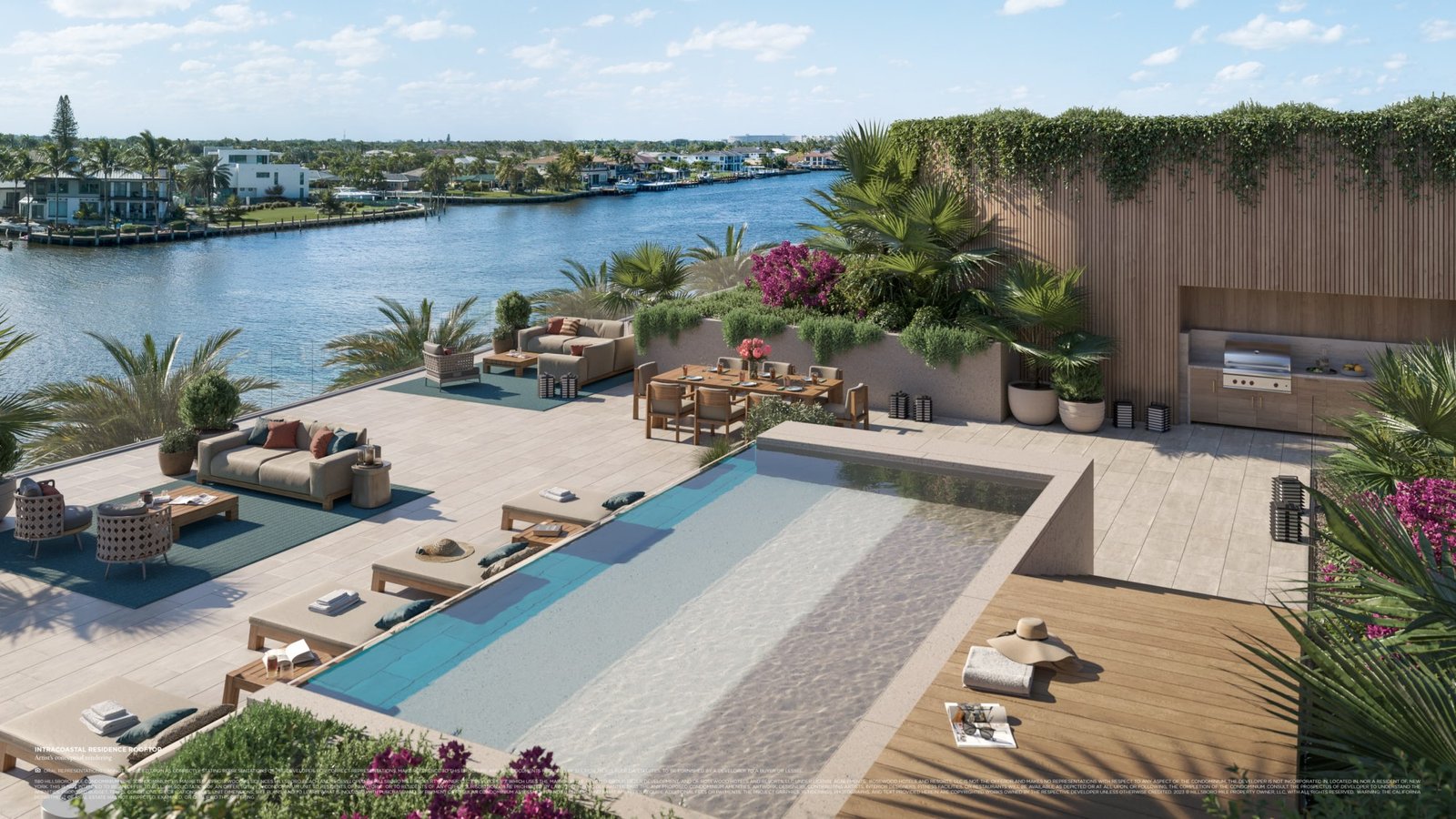 Rosewood Residences rooftop intracoastal view