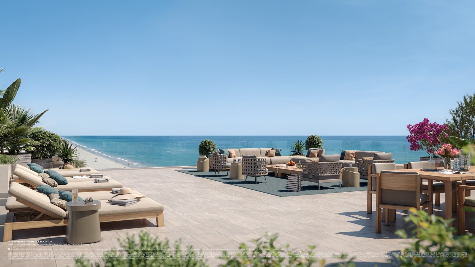Rosewood Residences rooftop terrace oceanview