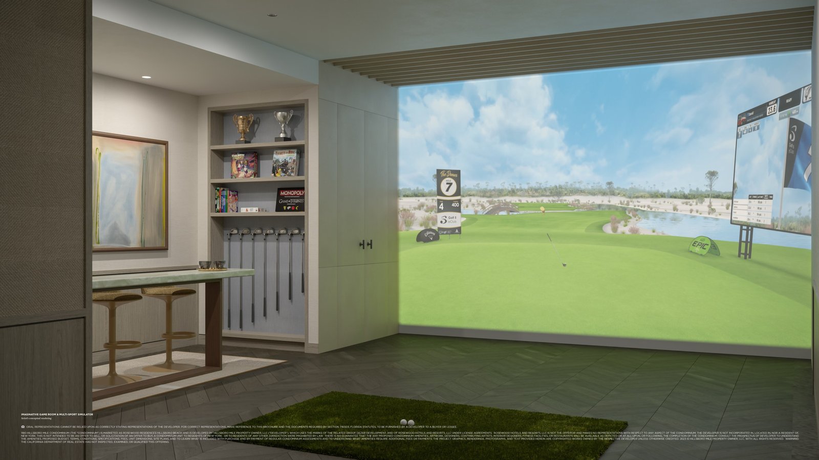Rosewood Residences virtual reality game room
