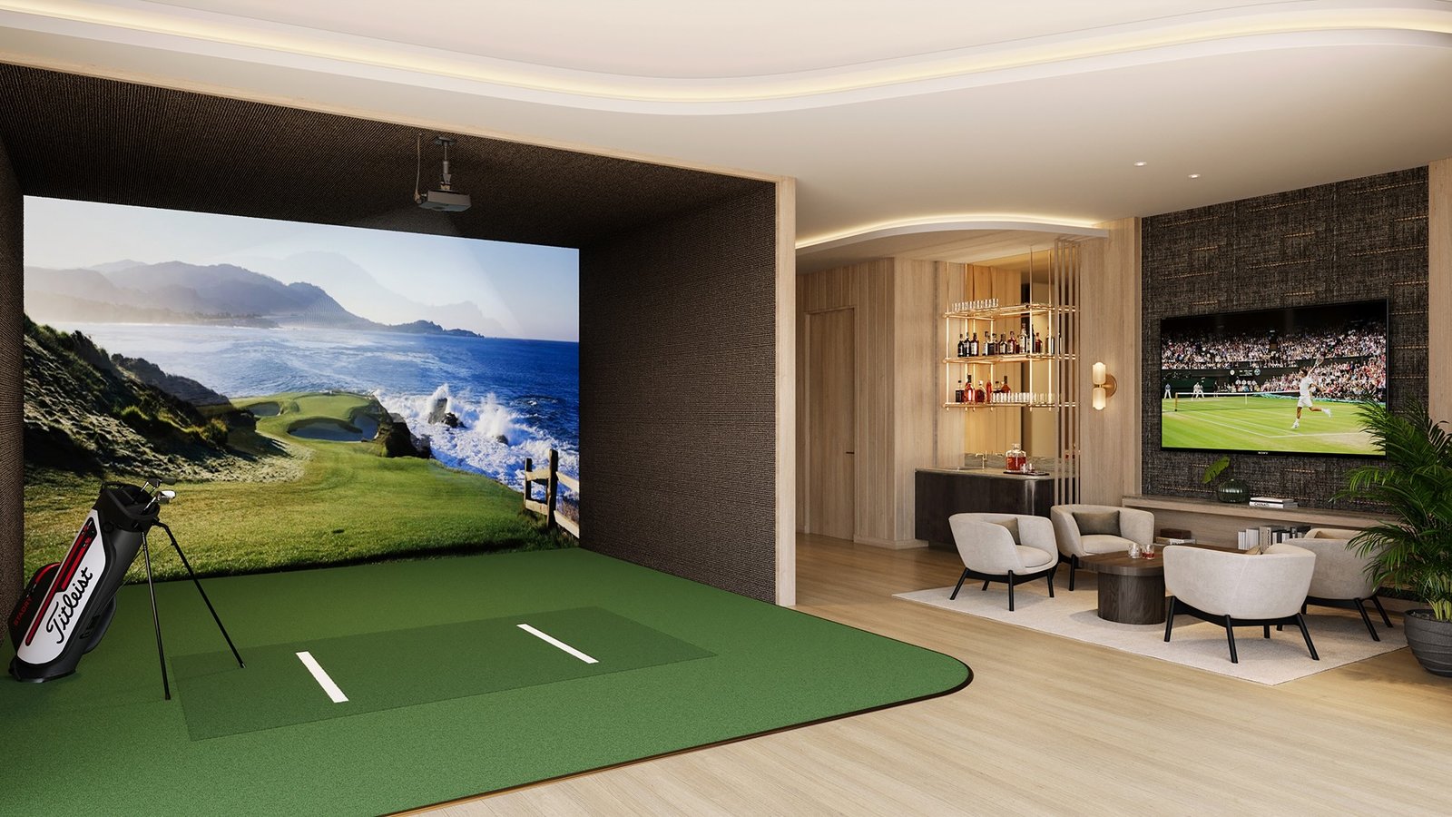 Waldorf Astoria Residences Pompano Beach — multi-sport simulator room