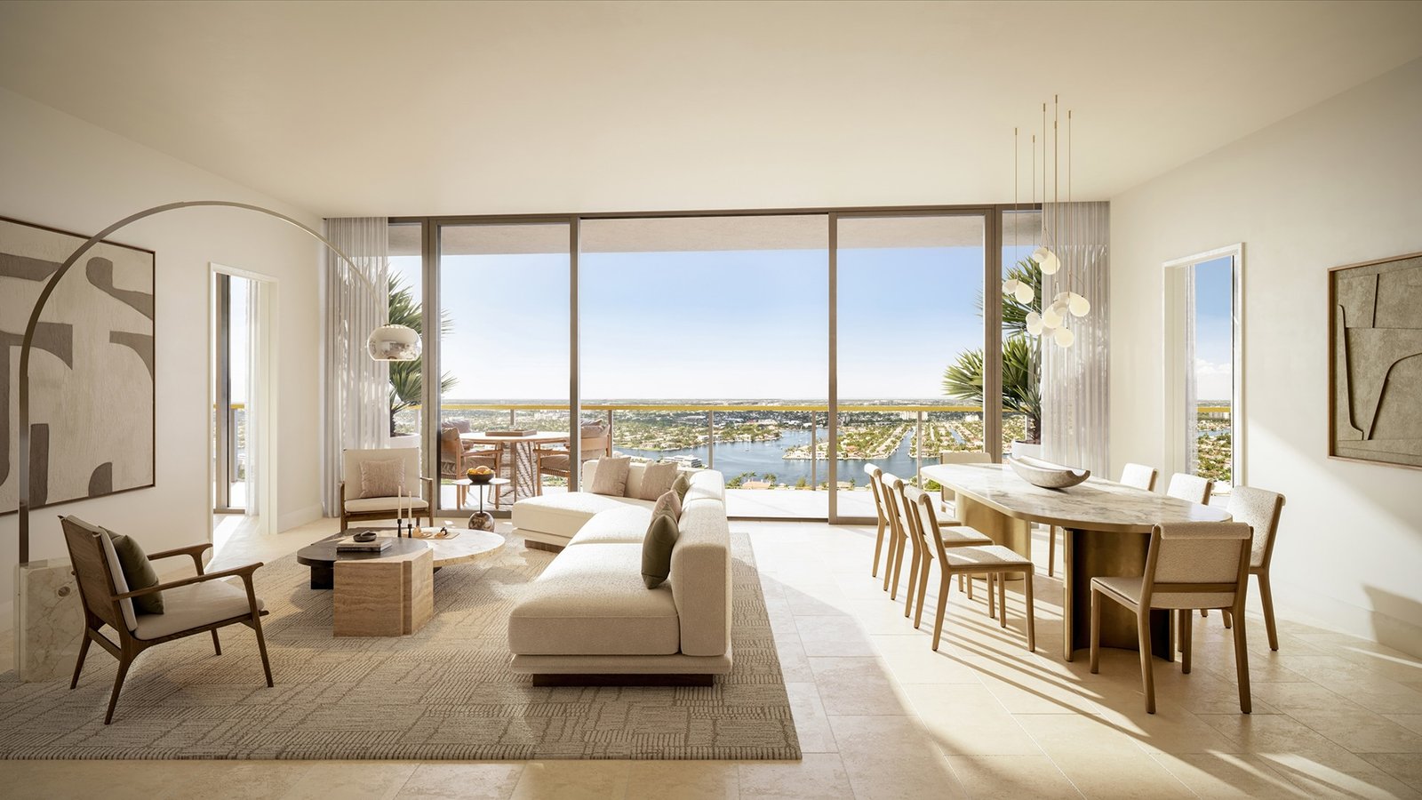 Waldorf Astoria Residences Pompano Beach — residence terrace, Intracoastal view