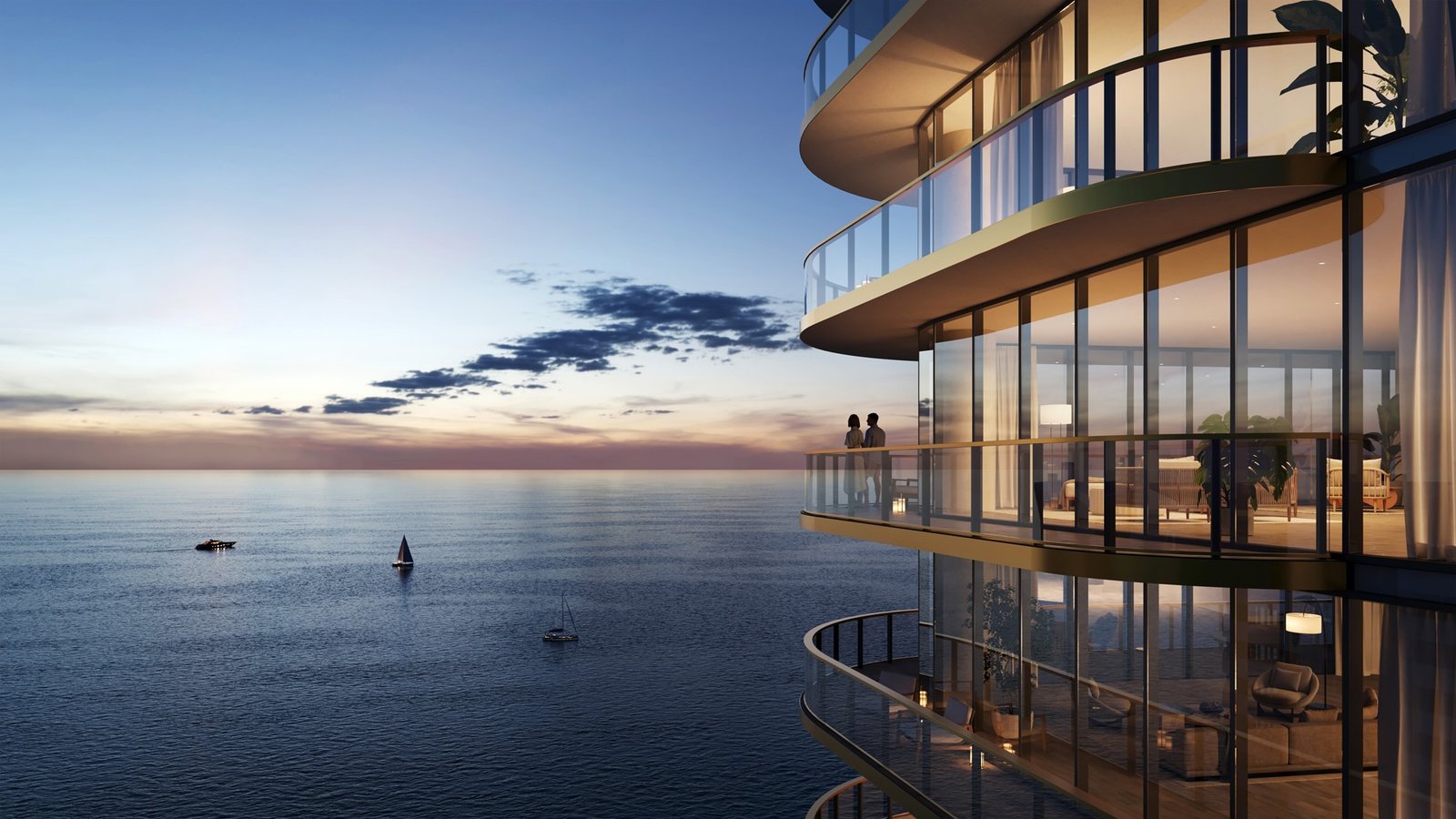 Waldorf Astoria Residences Pompano Beach — sunset over the Atlantic